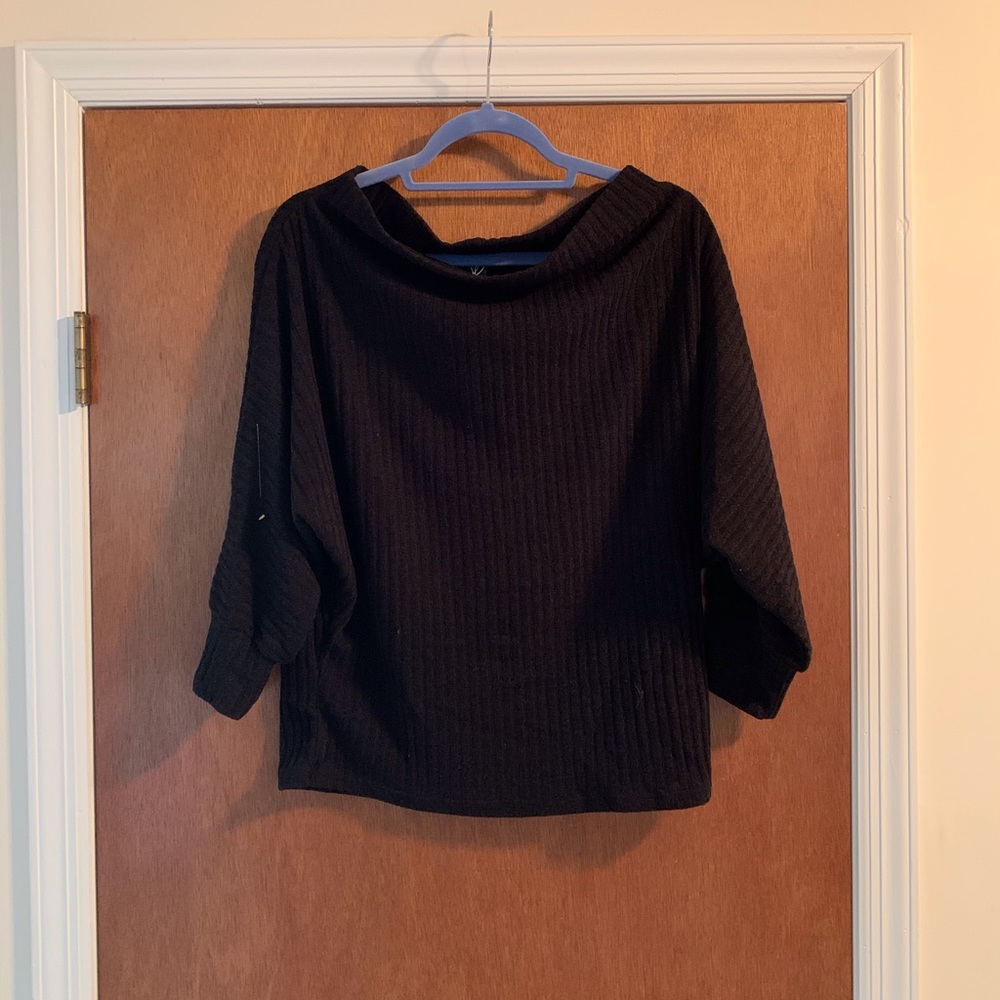 Windsor, black cowl neck sweater